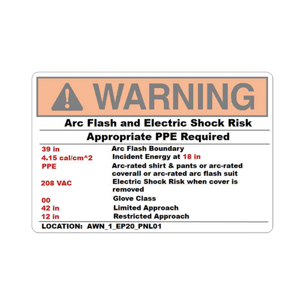 Arc Flash Warning Label